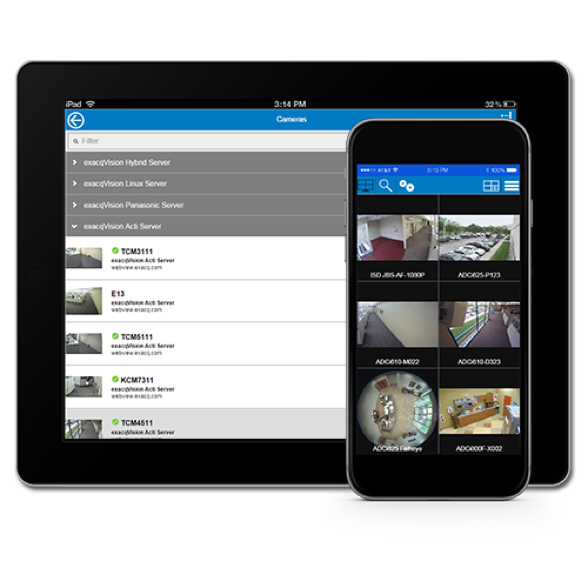 live video surveillance for smartphone or tablet