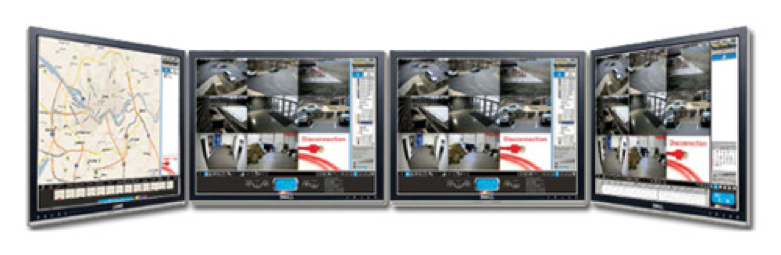 video surveillance screen mosaic example